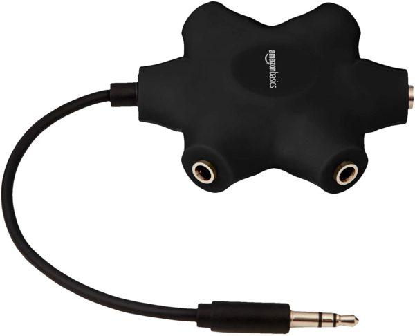 5-Way Multi Headphone Audio Splitter Connector